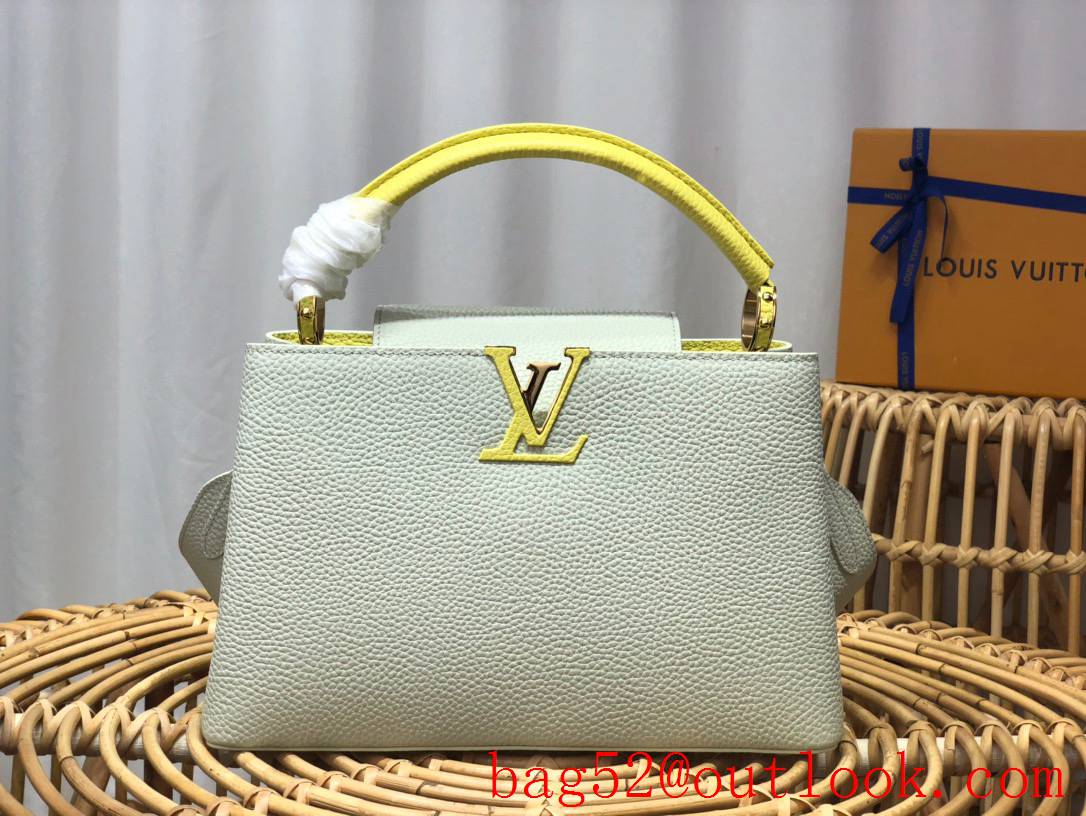 Louis Vuitton LV Capucines Medium Bag Handbag with Taurillon Leather M59468 Cream