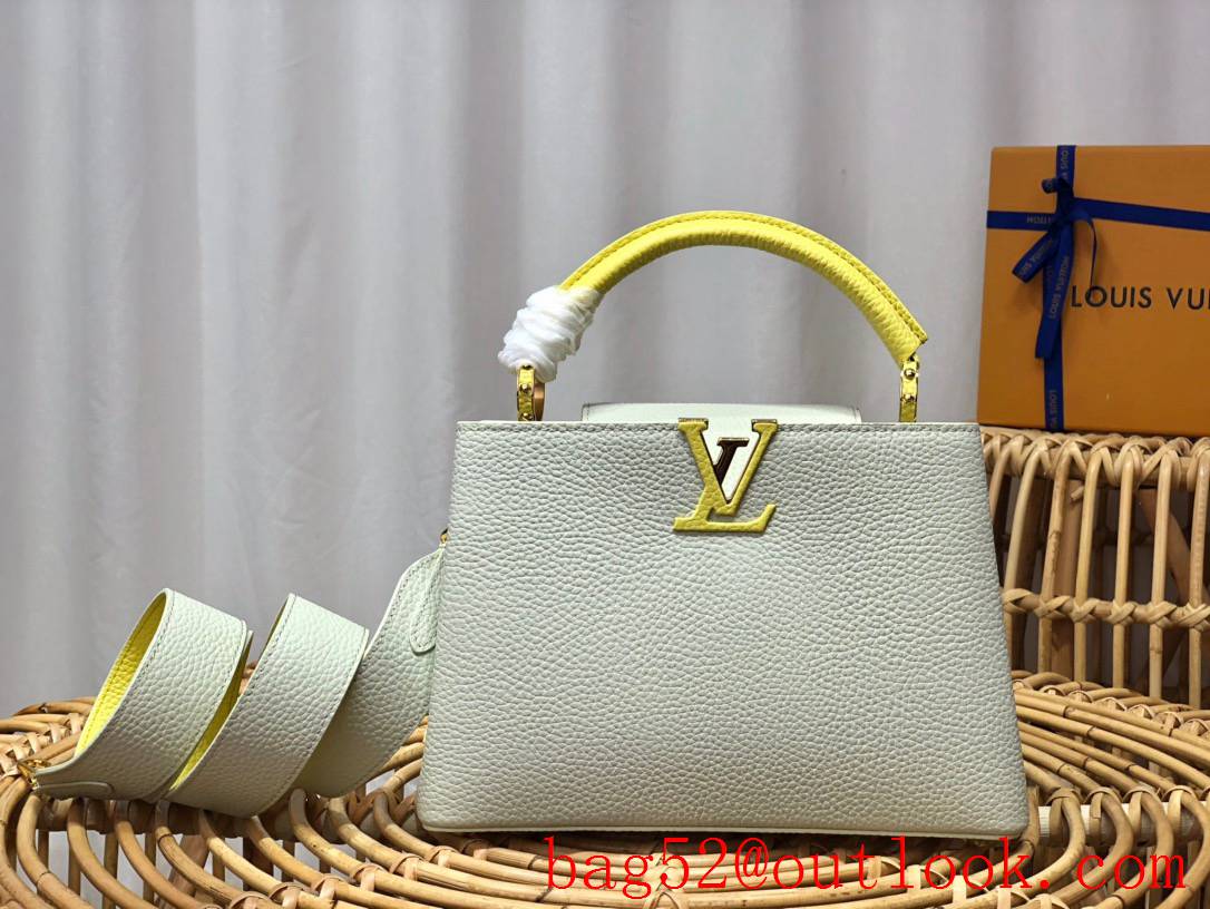 Louis Vuitton LV Capucines BB Bag Handbag with Taurillon Leather M59468 Cream