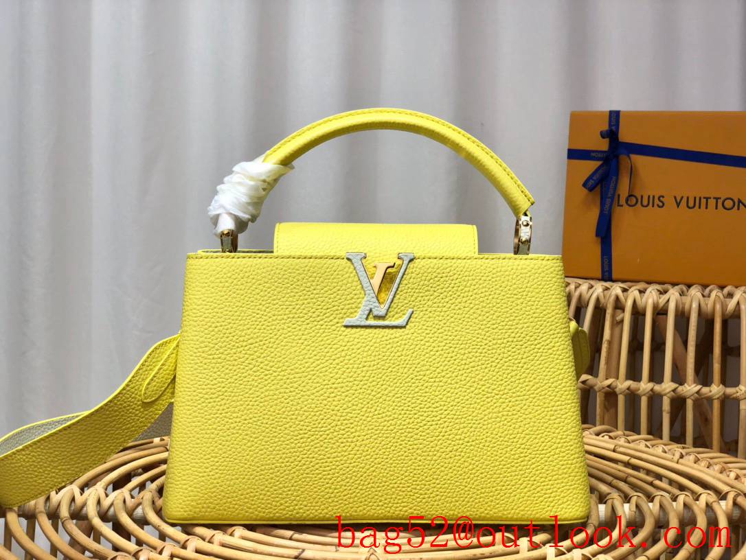 Louis Vuitton LV Capucines Medium Bag Handbag with Taurillon Leather M59708 Yellow