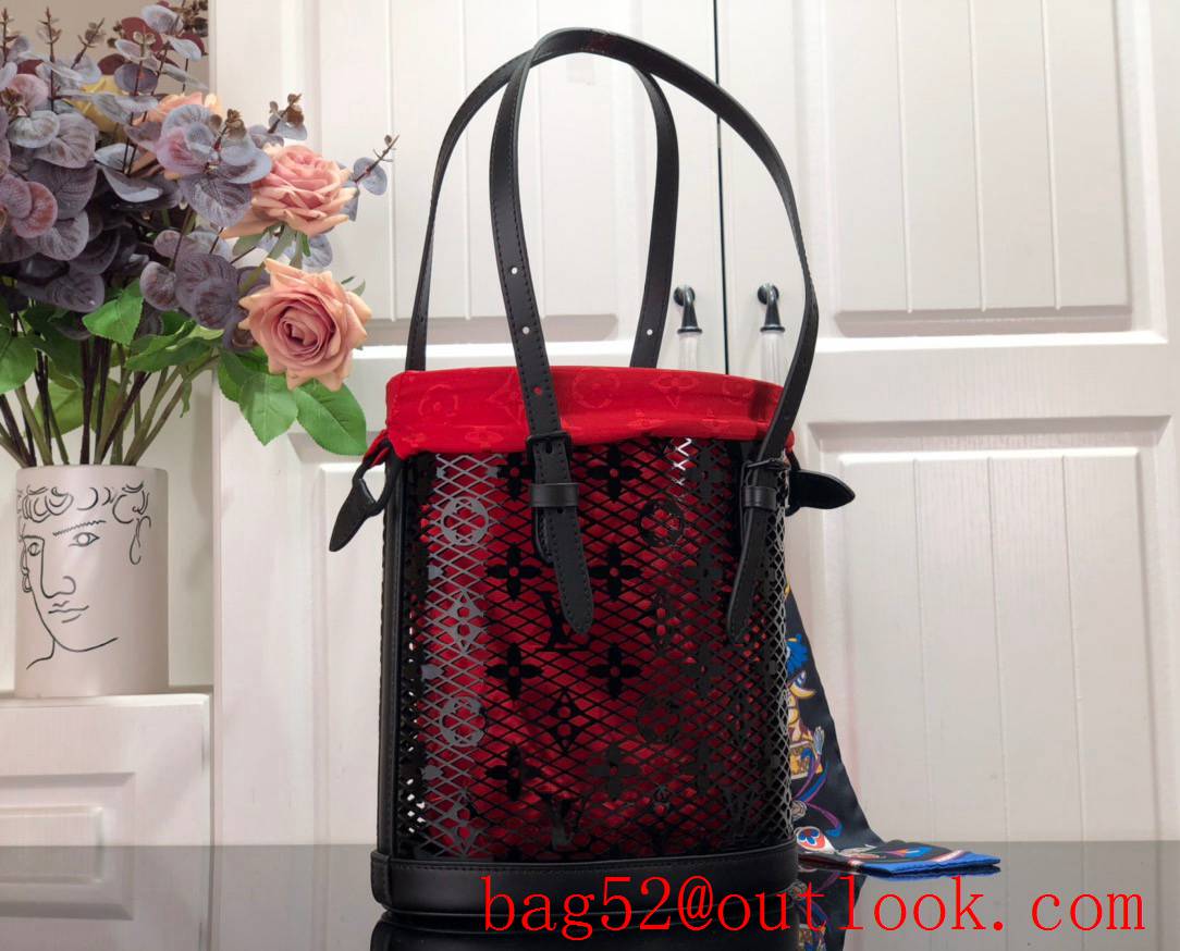 Louis Vuitton LV Monogram Lace Bucket Small Handbag Bag M20352 Black