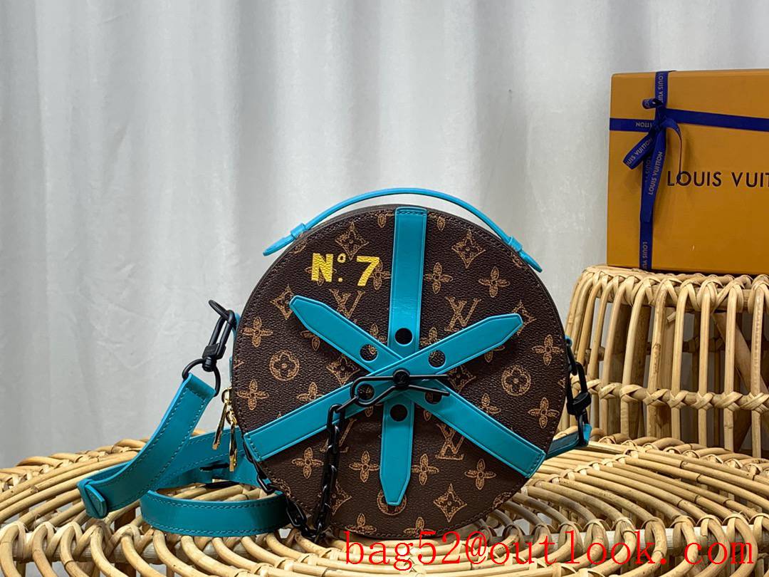 Louis Vuitton LV Men Monogram Canvas Wheel Box N 7 Bag Handbag M59706 Blue