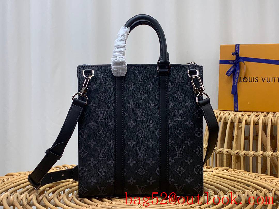 Louis Vuitton LV Men Sac Plat Cross Handbag Bag with Monogram Canvas M46098 Black