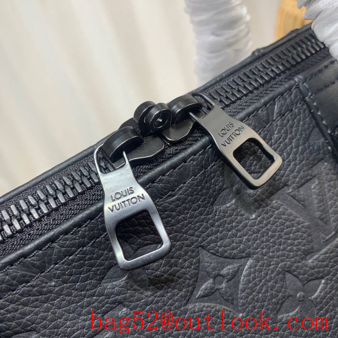 Louis Vuitton LV Men Monogram Calfskin Leather Keepall 55 Travel Bag Handbag M59025 Black