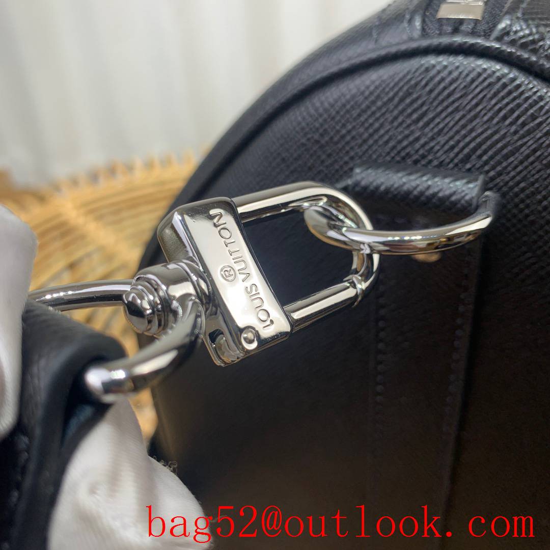 Louis Vuitton LV Men Taiga Leather Keepall 50 Travel Bag Handbag M33400 Black