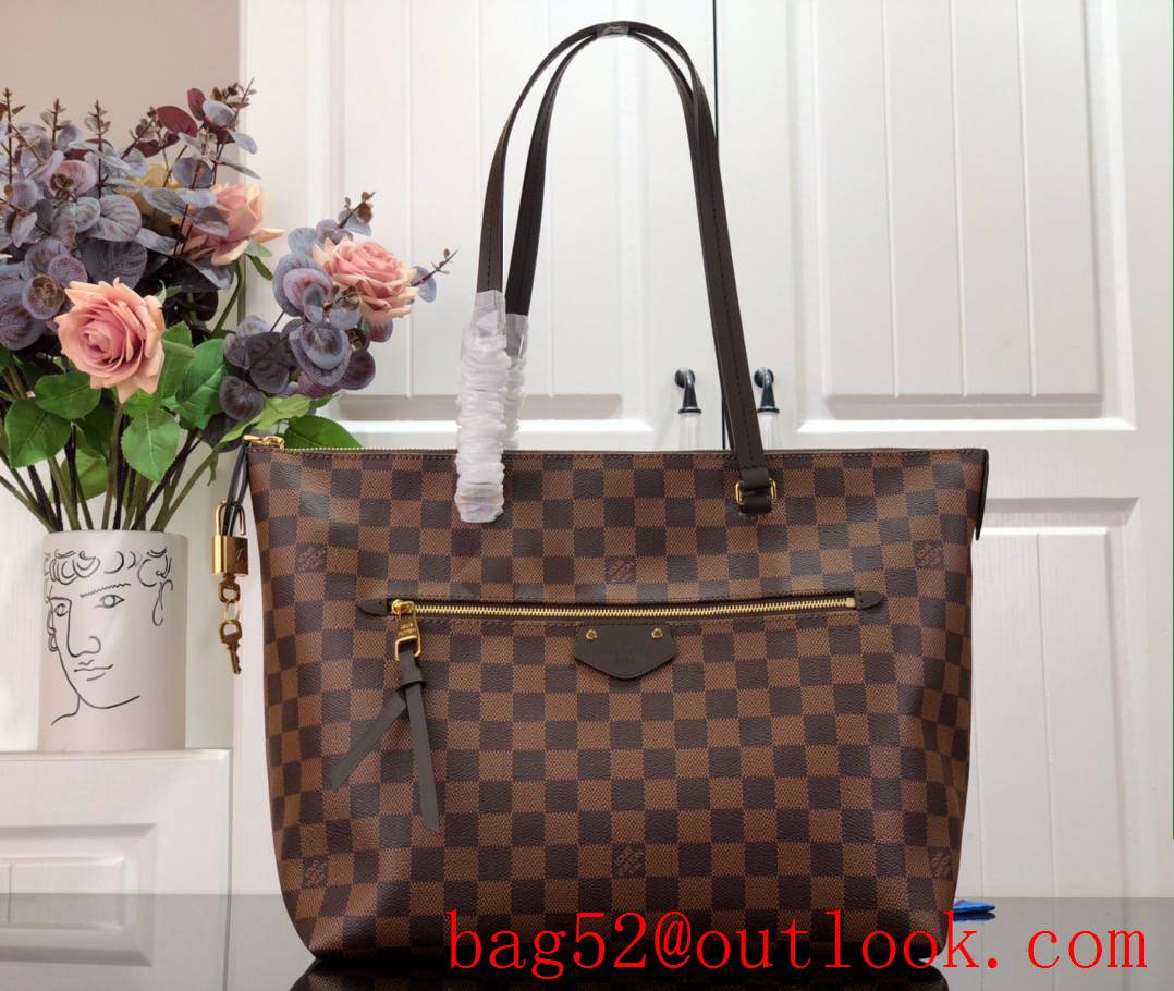 Louis Vuitton LV Iena MM Damier Ebene Canvas Bag Handbag N41013 Brown