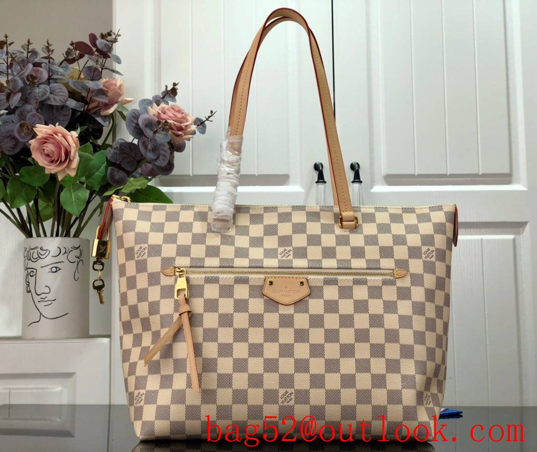 Louis Vuitton LV Iena MM Damier Azur Canvas Bag Handbag N44040 Cream