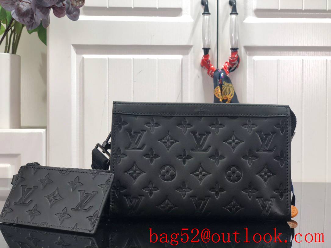 Louis Vuitton LV Men Gaston Wearable Wallet Bag with Monogram Shadow Leather M81115 Black