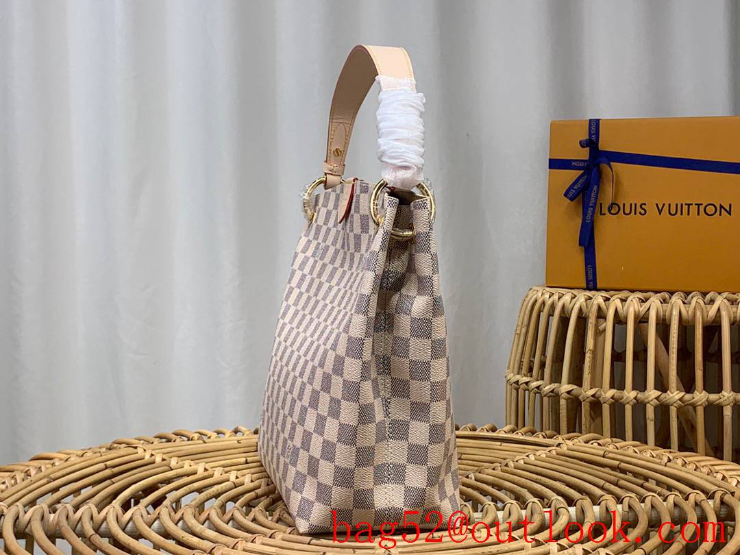 Louis Vuitton LV Graceful Small Handbag Bag with Damier Azur Canvas N42249 Cream