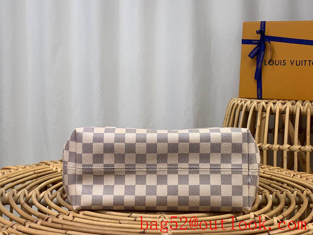 Louis Vuitton LV Graceful Small Handbag Bag with Damier Azur Canvas N42249 Cream