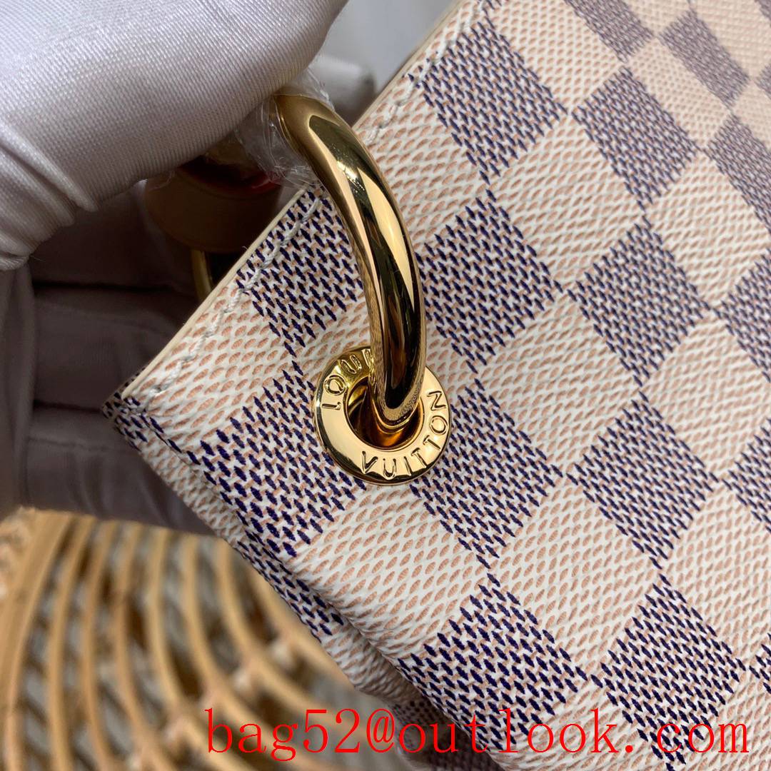 Louis Vuitton LV Graceful Small Handbag Bag with Damier Azur Canvas N42249 Cream