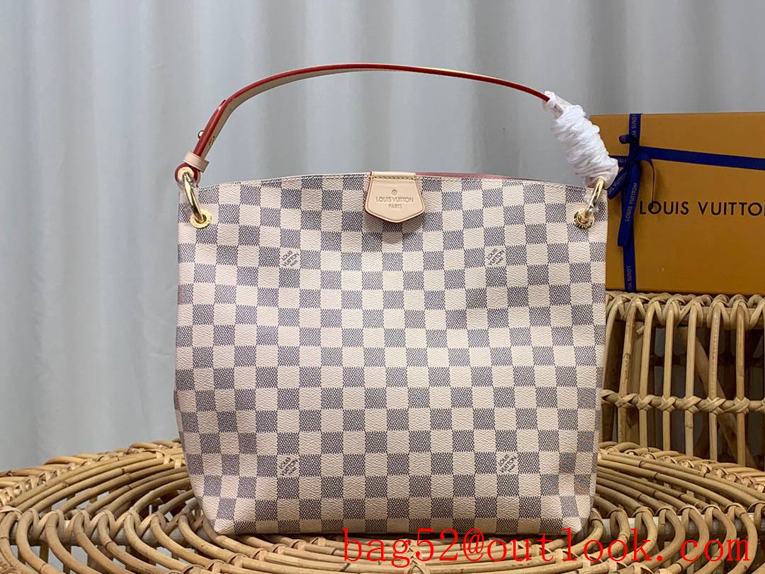 Louis Vuitton LV Graceful Small Handbag Bag with Damier Azur Canvas N42249 Cream 2