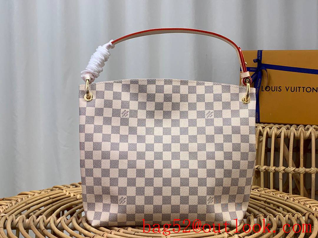 Louis Vuitton LV Graceful Small Handbag Bag with Damier Azur Canvas N42249 Cream 2