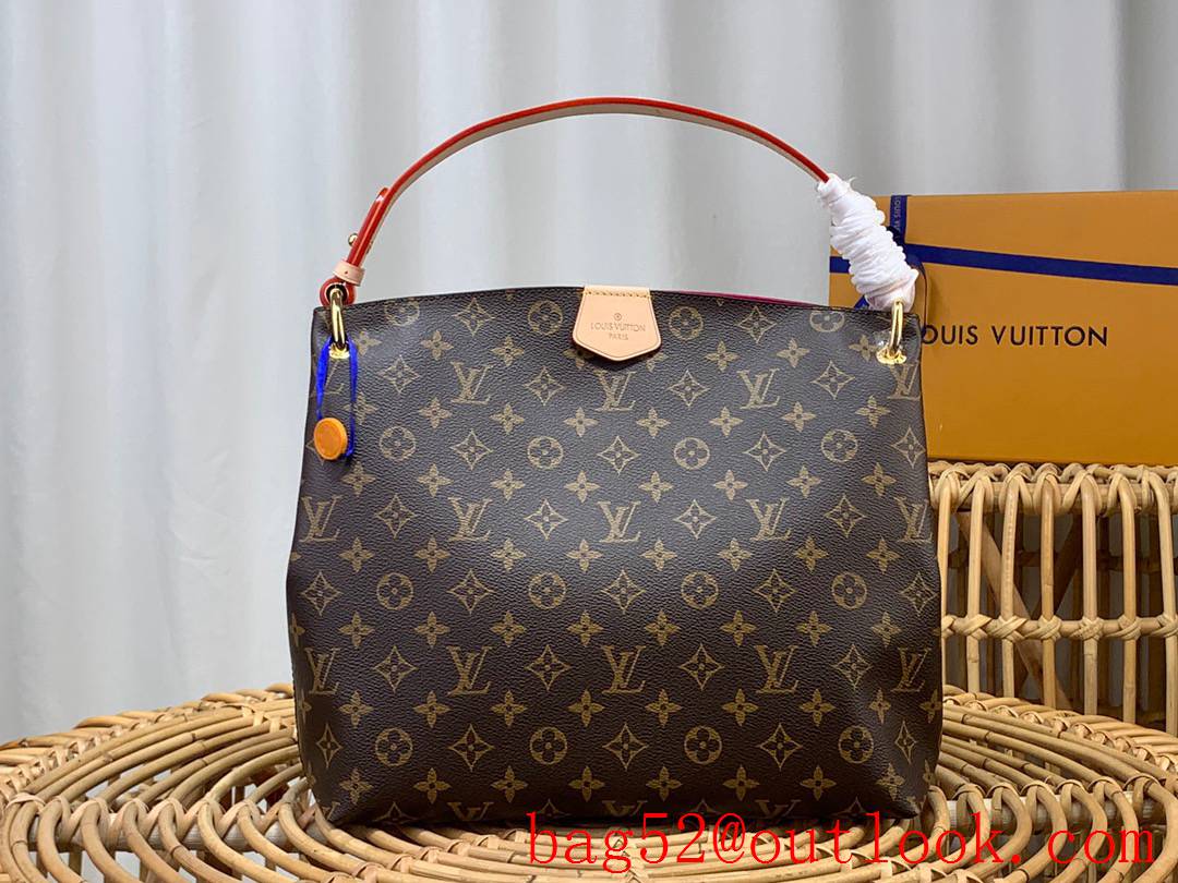 Louis Vuitton LV Graceful Small Handbag Bag with Monogram Canvas M43700 Rose Pink