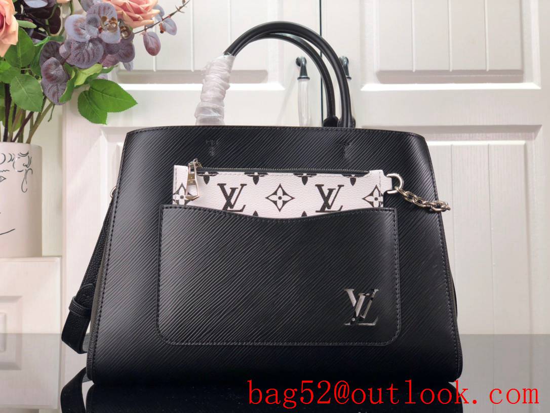 Louis Vuitton LV Marelle Tote Medium Handbag Bag with Epi Leather M59954 Black