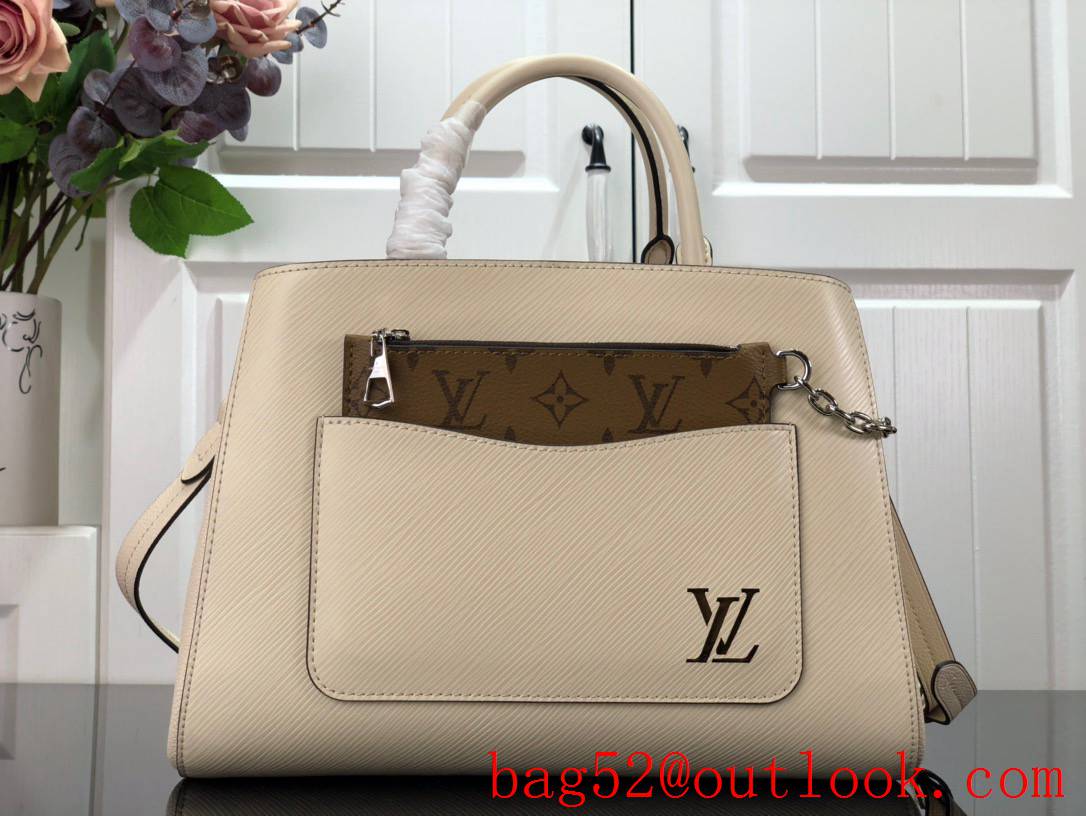 Louis Vuitton LV Marelle Tote Medium Handbag Bag with Epi Leather M59954 Beige