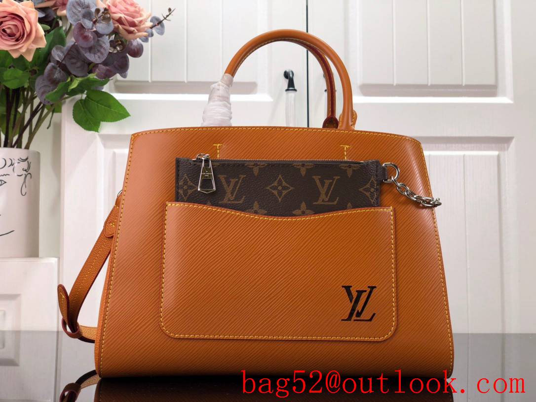 Louis Vuitton LV Marelle Tote Medium Handbag Bag with Epi Leather M59953 Brown