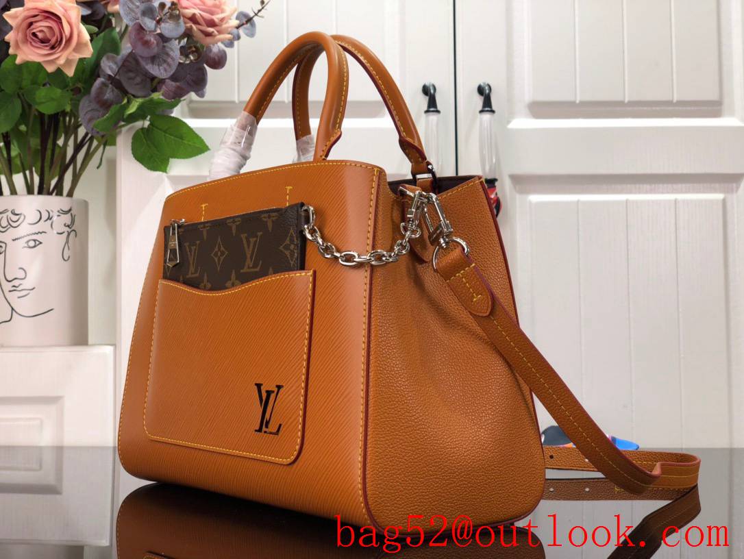 Louis Vuitton LV Marelle Tote Medium Handbag Bag with Epi Leather M59953 Brown