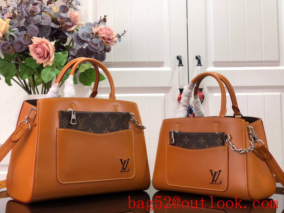 Louis Vuitton LV Marelle Tote Medium Handbag Bag with Epi Leather M59953 Brown