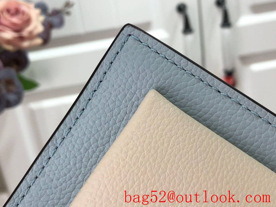 Louis Vuitton LV Calfskin Leather Mylockme Pochette Chain Bag M81436 Blue