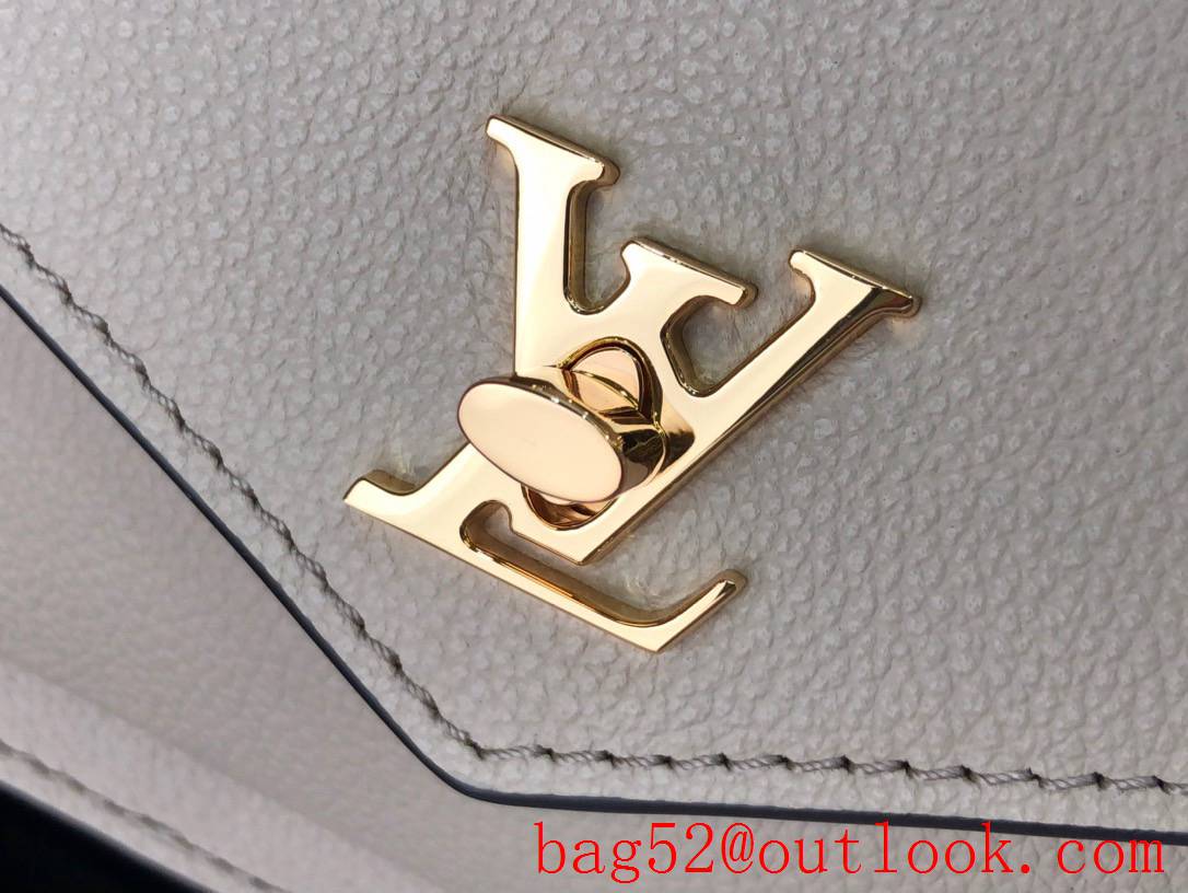 Louis Vuitton LV Calfskin Leather Mylockme Chain Bag Handbag M80673 Apricot