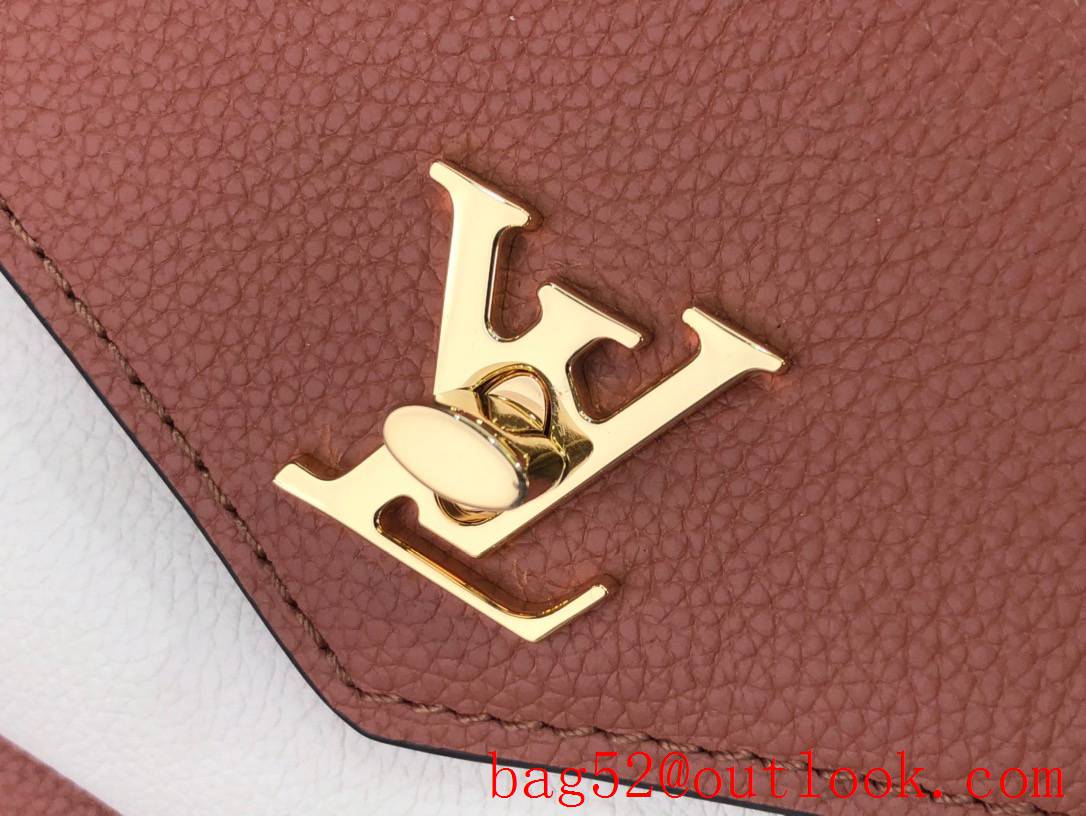 Louis Vuitton LV Calfskin Leather Mylockme Chain Bag Handbag M63471 Brown