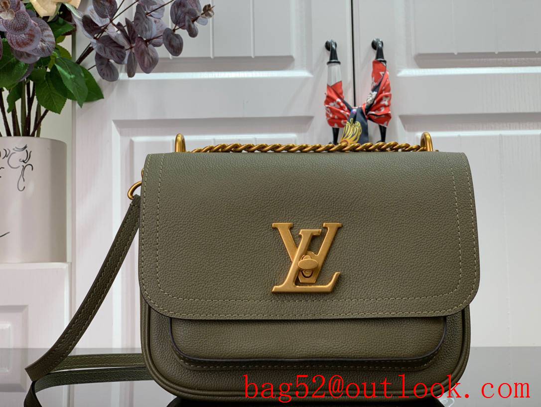 Louis Vuitton LV Lockme Chain Small Bag Handbag in Calfskin Leather M57073 Green