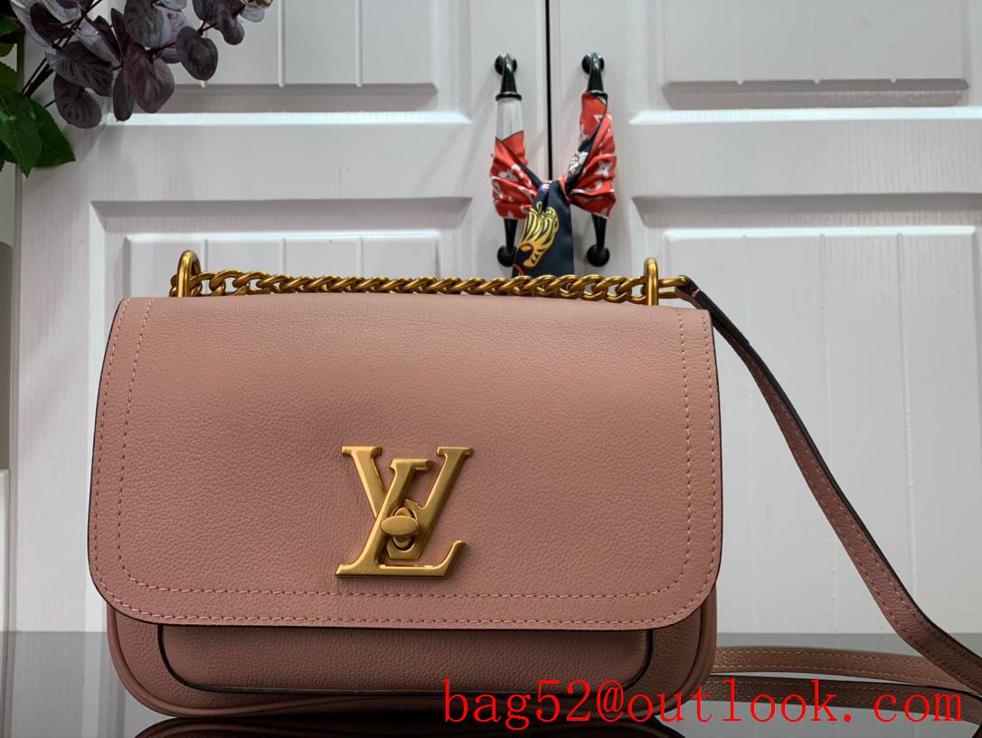 Louis Vuitton LV Lockme Chain Small Bag Handbag in Calfskin Leather M57071 Pink