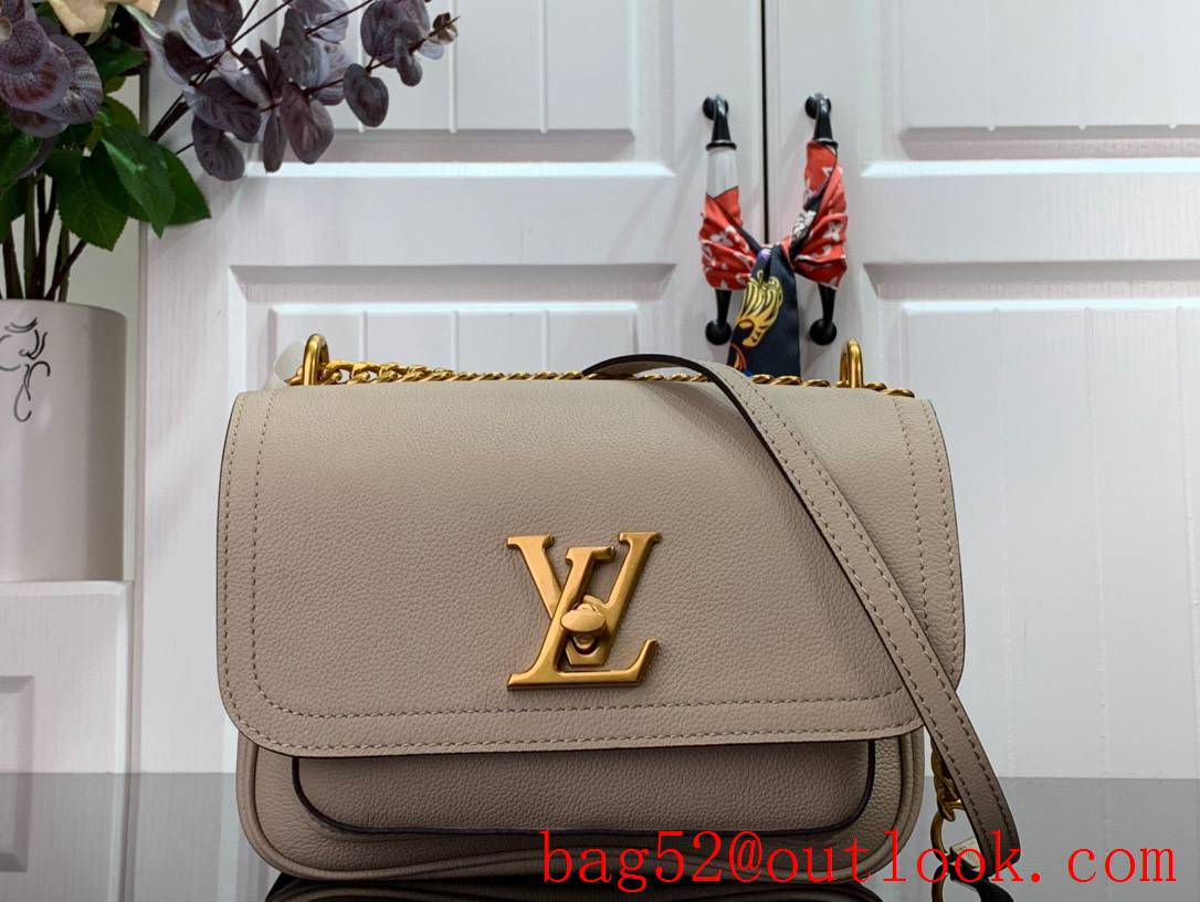Louis Vuitton LV Lockme Chain Small Bag Handbag in Calfskin Leather M57073 Gray