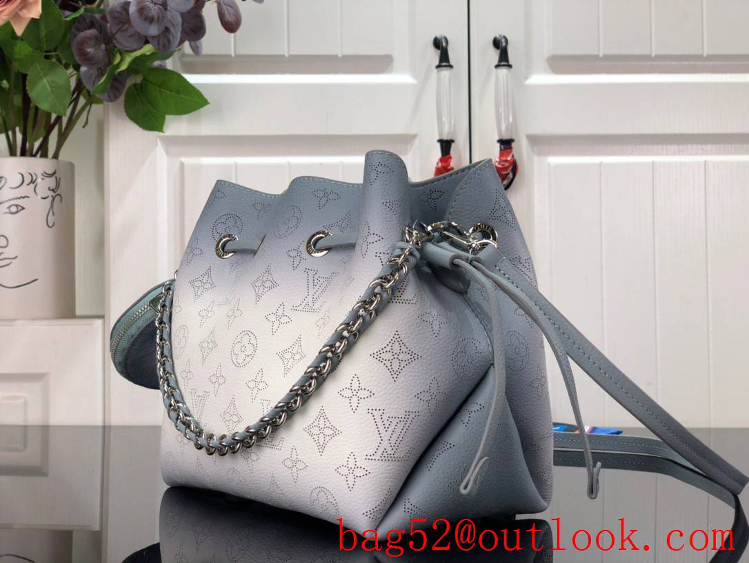 Louis Vuitton LV Bella Bucket Bag Handbag in Monogram Calfskin Leather M20507 Blue