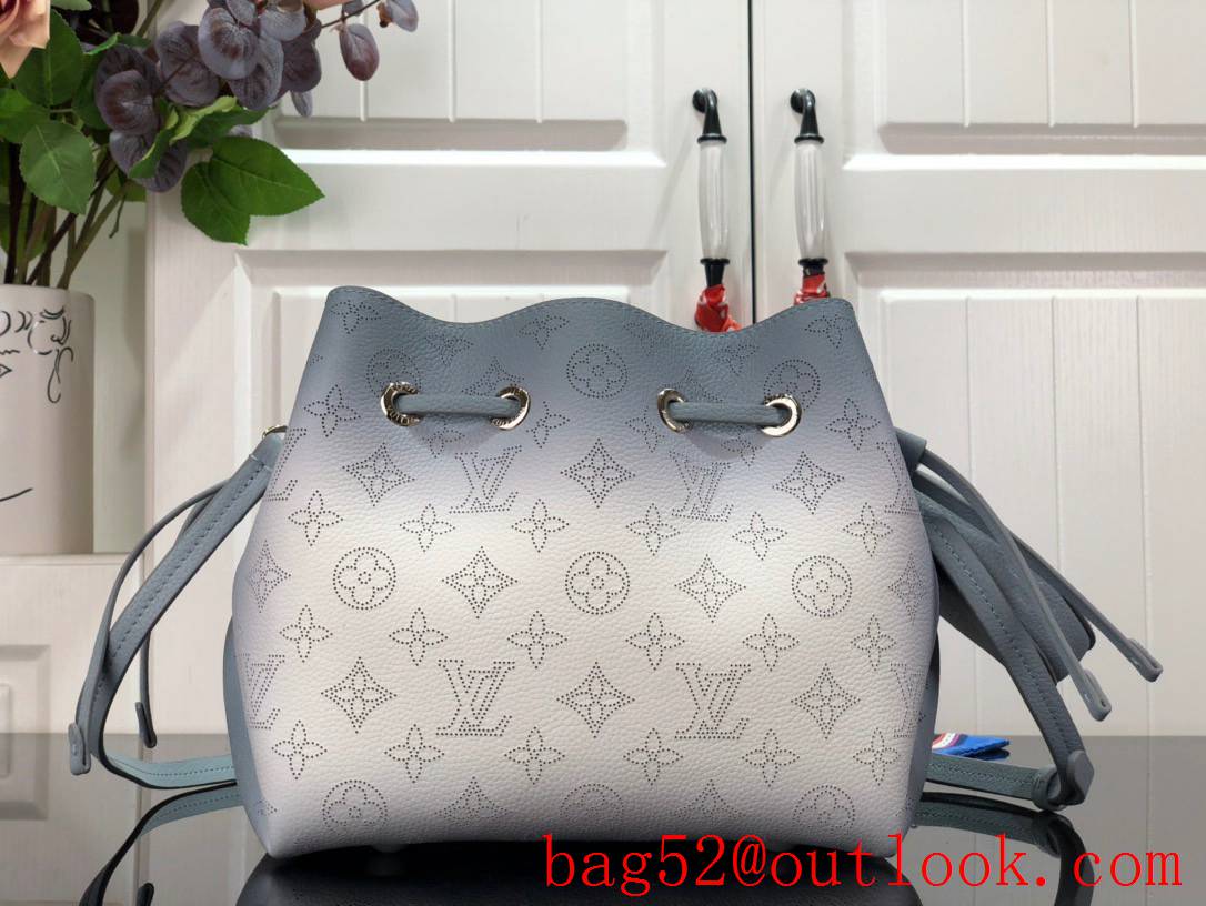 Louis Vuitton LV Bella Bucket Bag Handbag in Monogram Calfskin Leather M20507 Blue