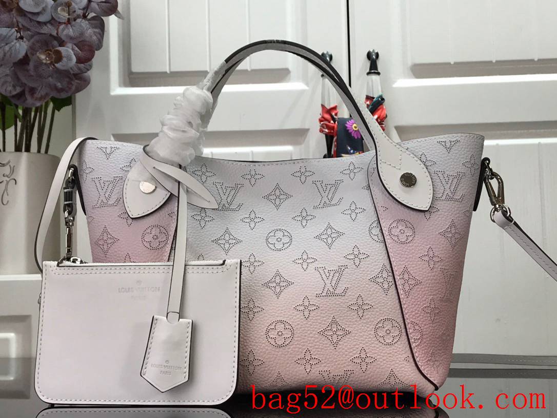 Louis Vuitton LV Hina Small Tote Bag Handbag with Monogram Calfskin Leather M57858 Pink
