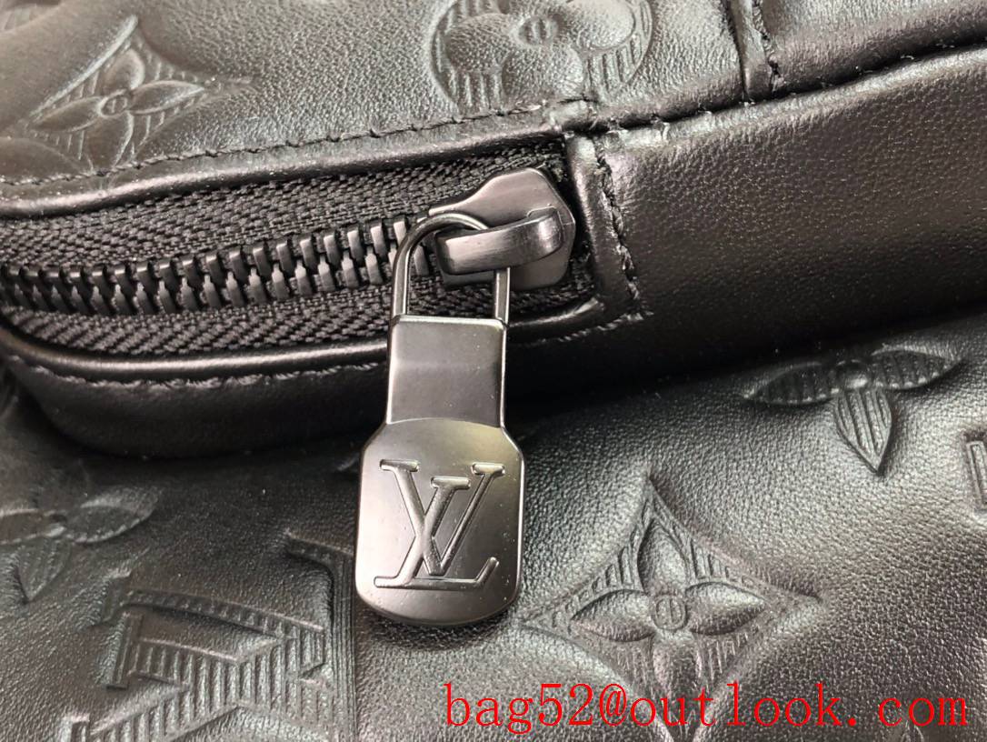 Louis Vuitton LV Men Racer Shoulder Bag with Monogram Shadow Leather M46107 Black