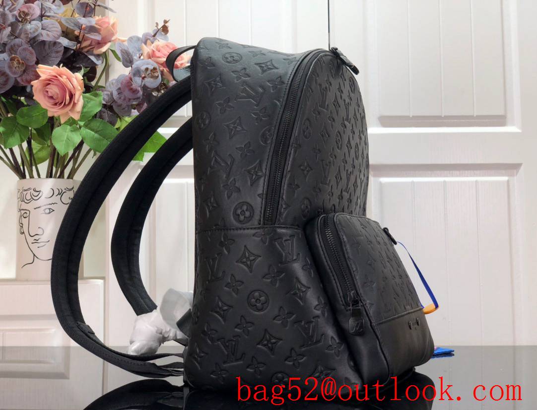 Louis Vuitton LV Men Racer Backpack Bag with Monogram Shadow Leather M46109 Black