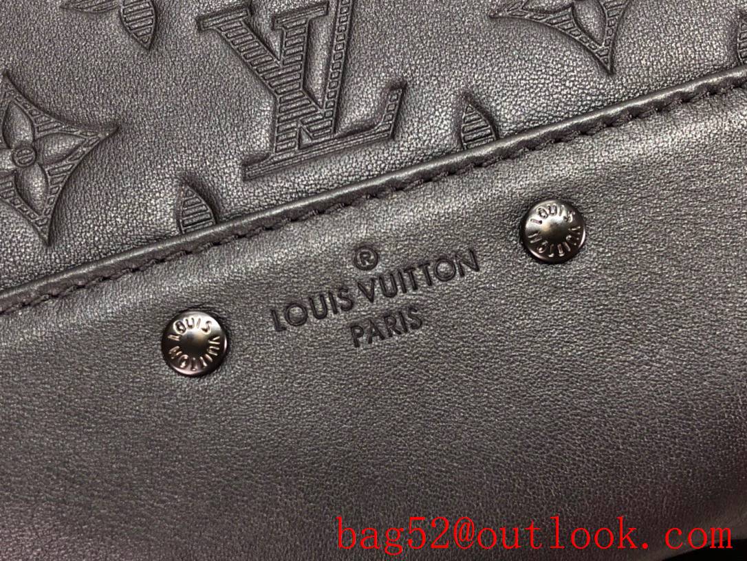 Louis Vuitton LV Men Racer Backpack Bag with Monogram Shadow Leather M46109 Black