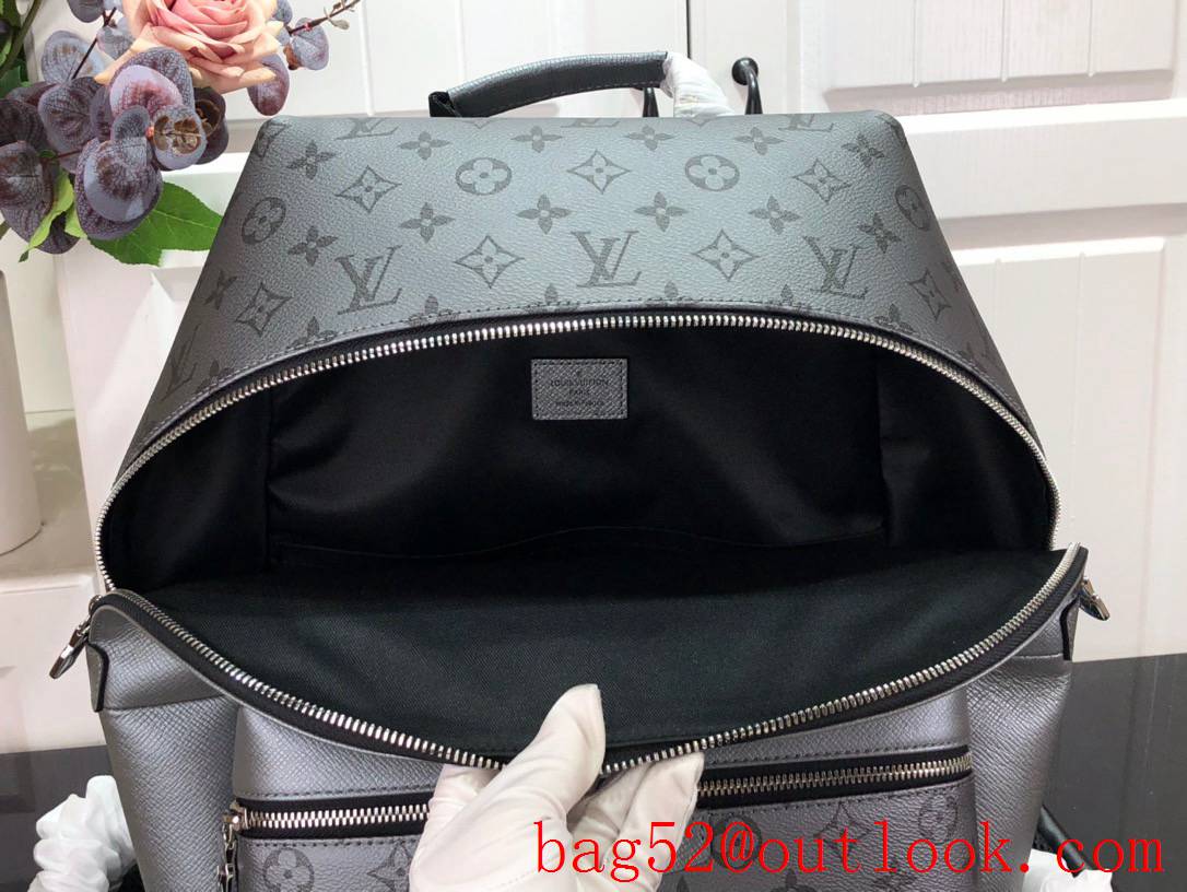 Louis Vuitton LV Men Discovery PM Backpack Bag with Monogram Taiga Leather M30835 Gray