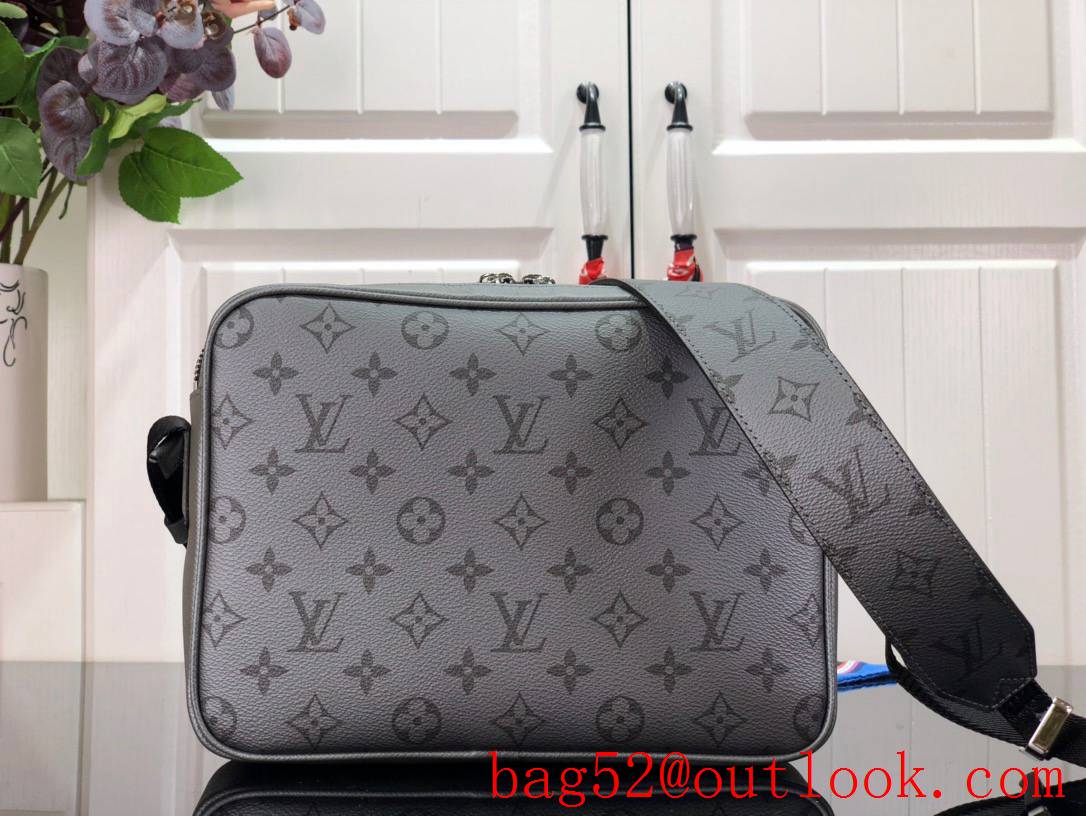 Louis Vuitton LV Men Outdoor Messenger Bag with Monogram Taiga Leather M30830 Gray