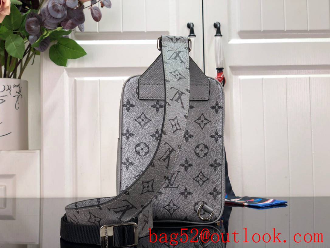 Louis Vuitton LV Men Outdoor Shoulder Bag with Monogram Taiga Leather M30833 Gray