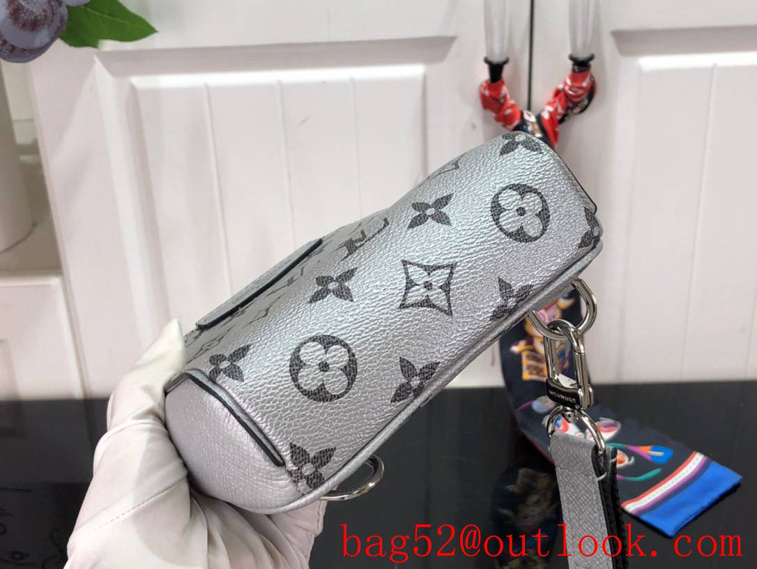 Louis Vuitton LV Men Outdoor Shoulder Bag with Monogram Taiga Leather M30833 Gray