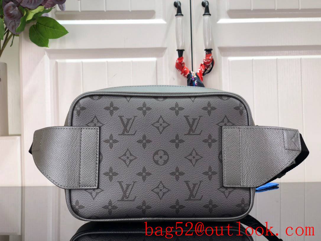 Louis Vuitton LV Men Outdoor Waist Bag with Monogram Taiga Leather M30245 Gray