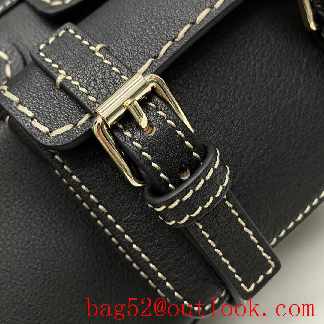 Gucci black leather bag in bag thick edging line women;s crossbody handbag