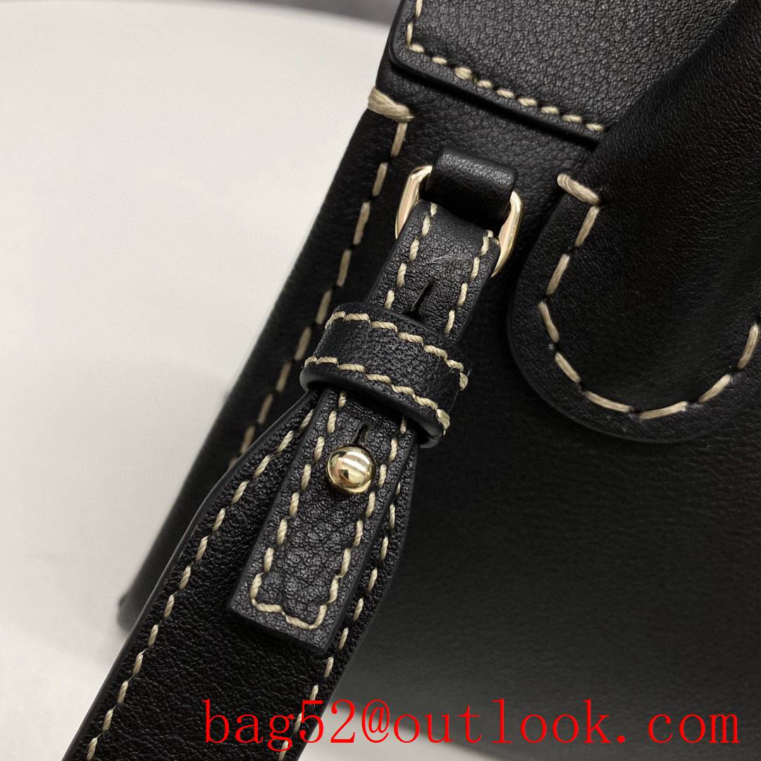 Gucci black leather bag in bag thick edging line women;s crossbody handbag