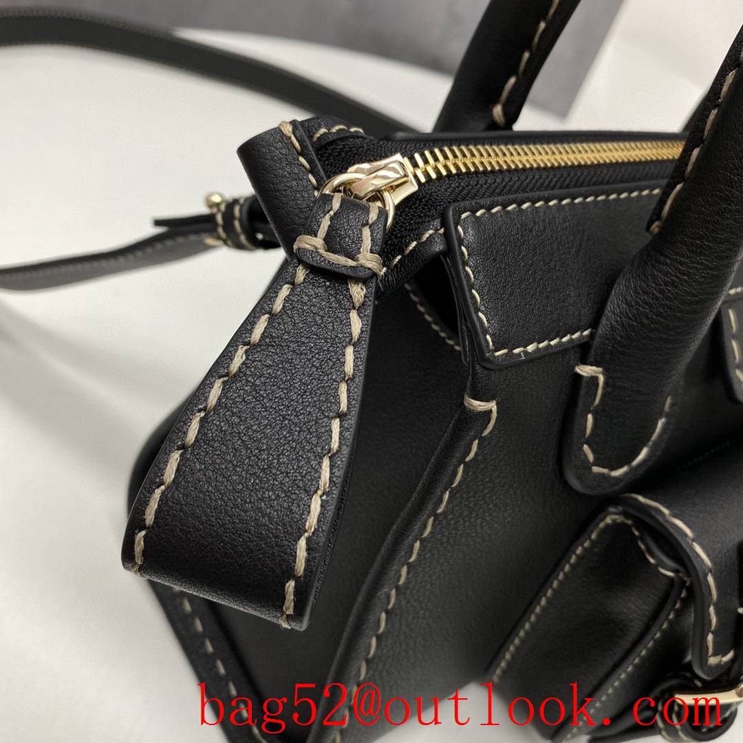 Gucci black leather bag in bag thick edging line women;s crossbody handbag