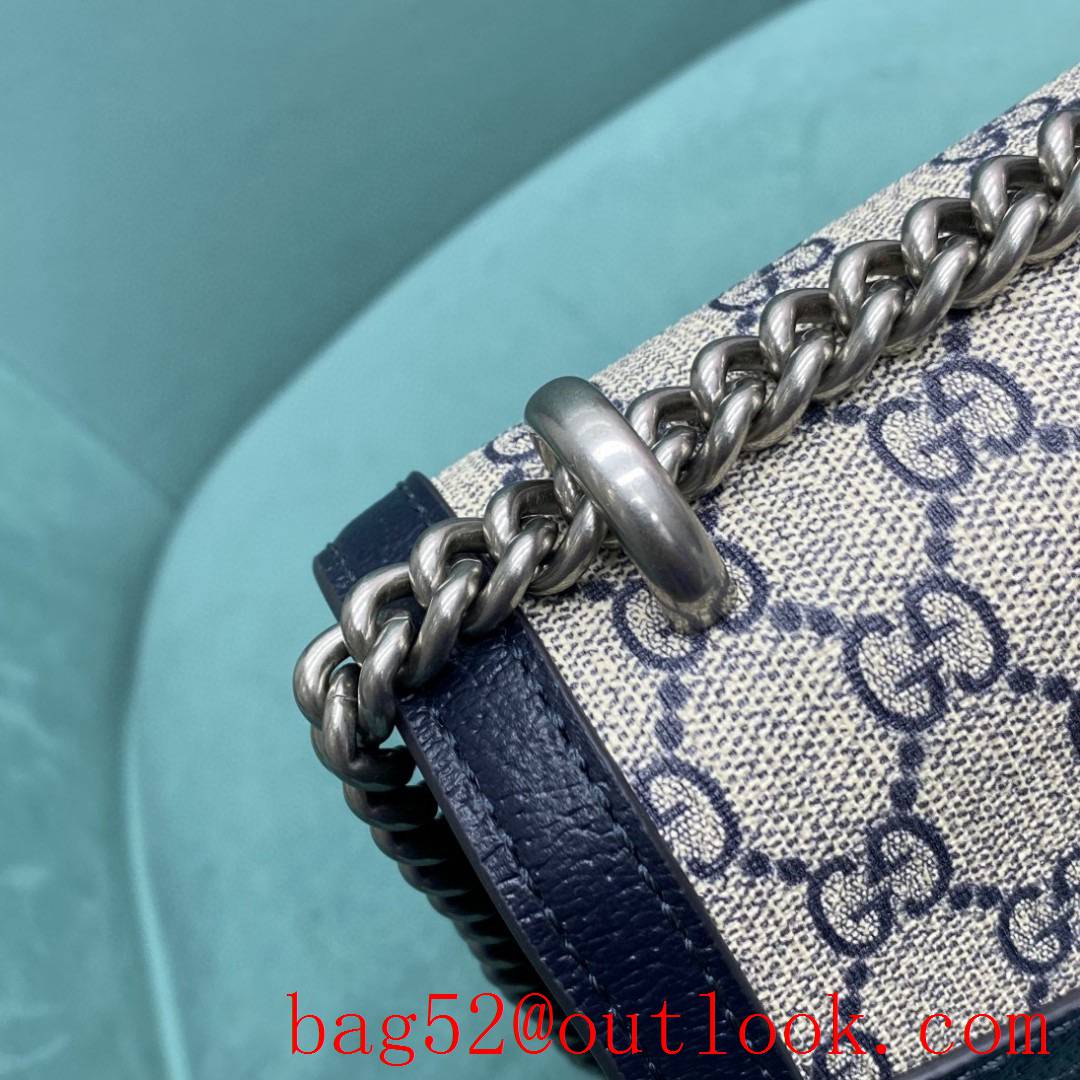 Gucci Dionysus Antique Silver Textured Tiger Head Spur Buckle women's shoulder chain handbag