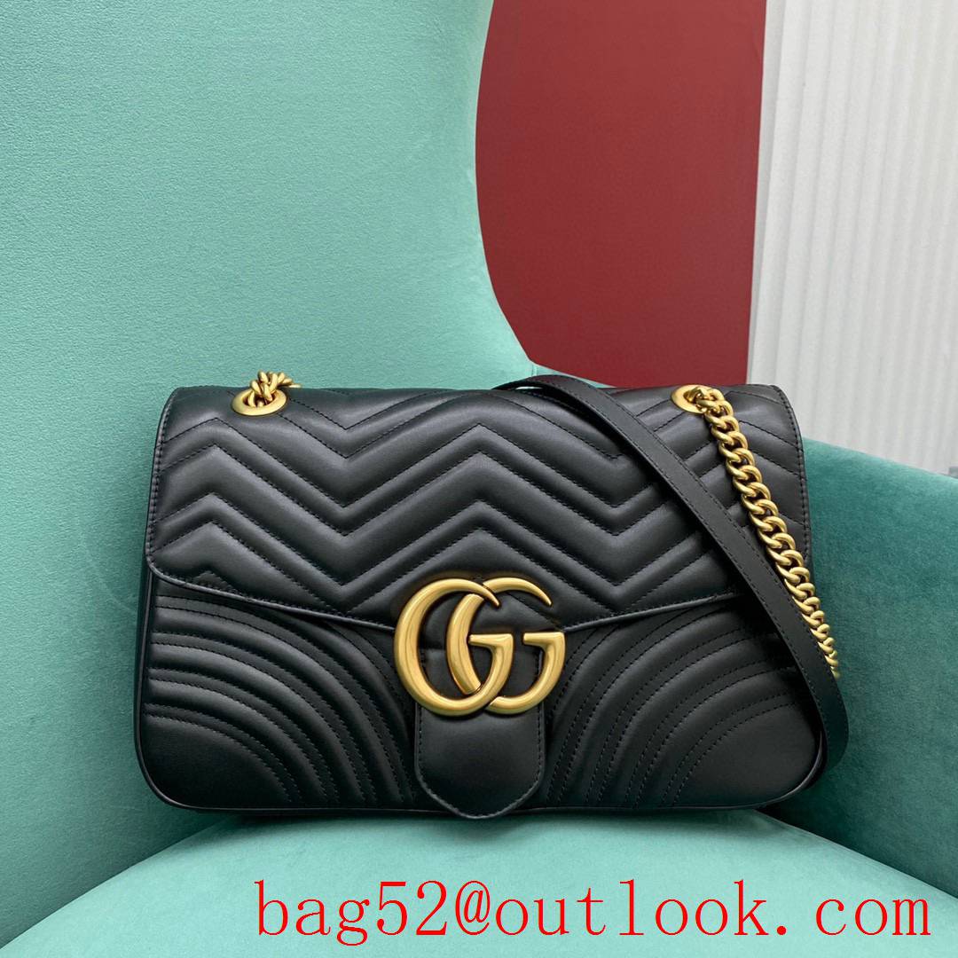 Gucci marmont large black large shoulder chain women's handbag