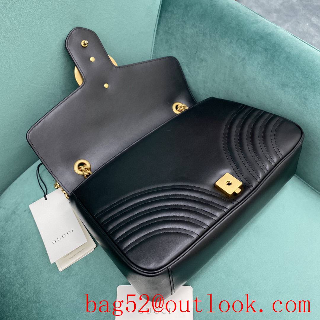 Gucci marmont large black large shoulder chain women's handbag