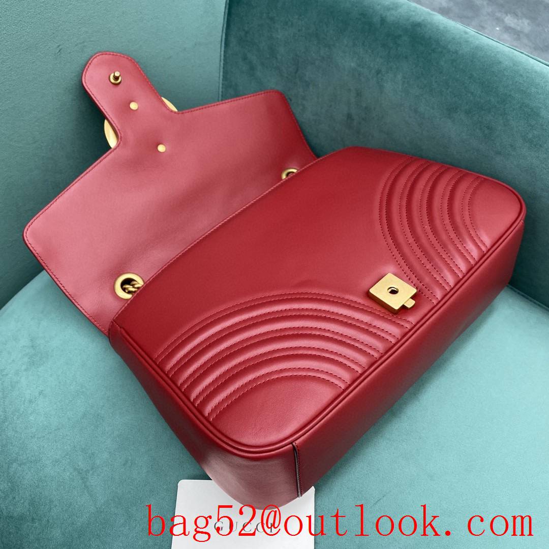 Gucci marmont large red shoulder chain women's handbag