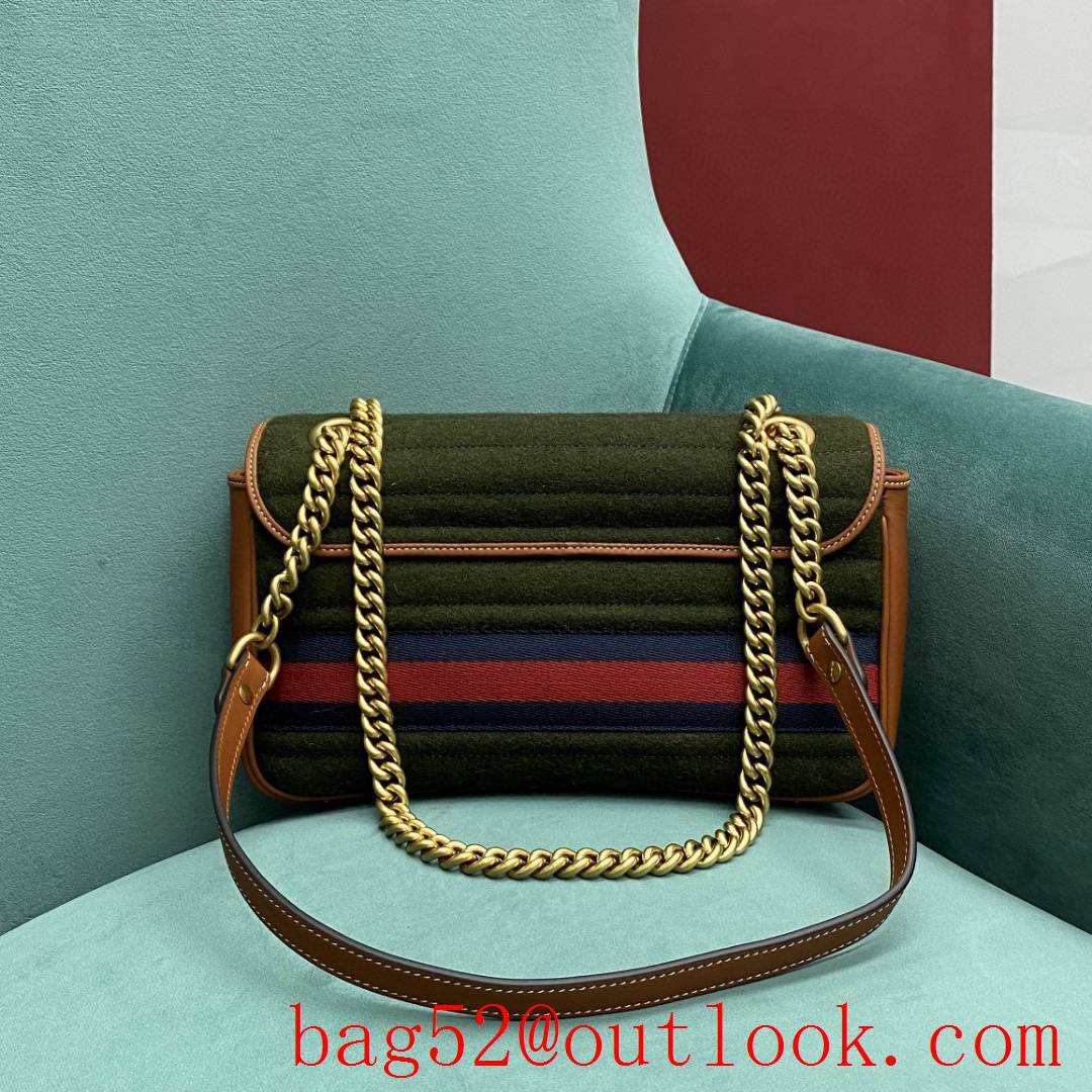 Gucci Marmont New color Original imported cloth lining with sheepskin red green shoulder handbag