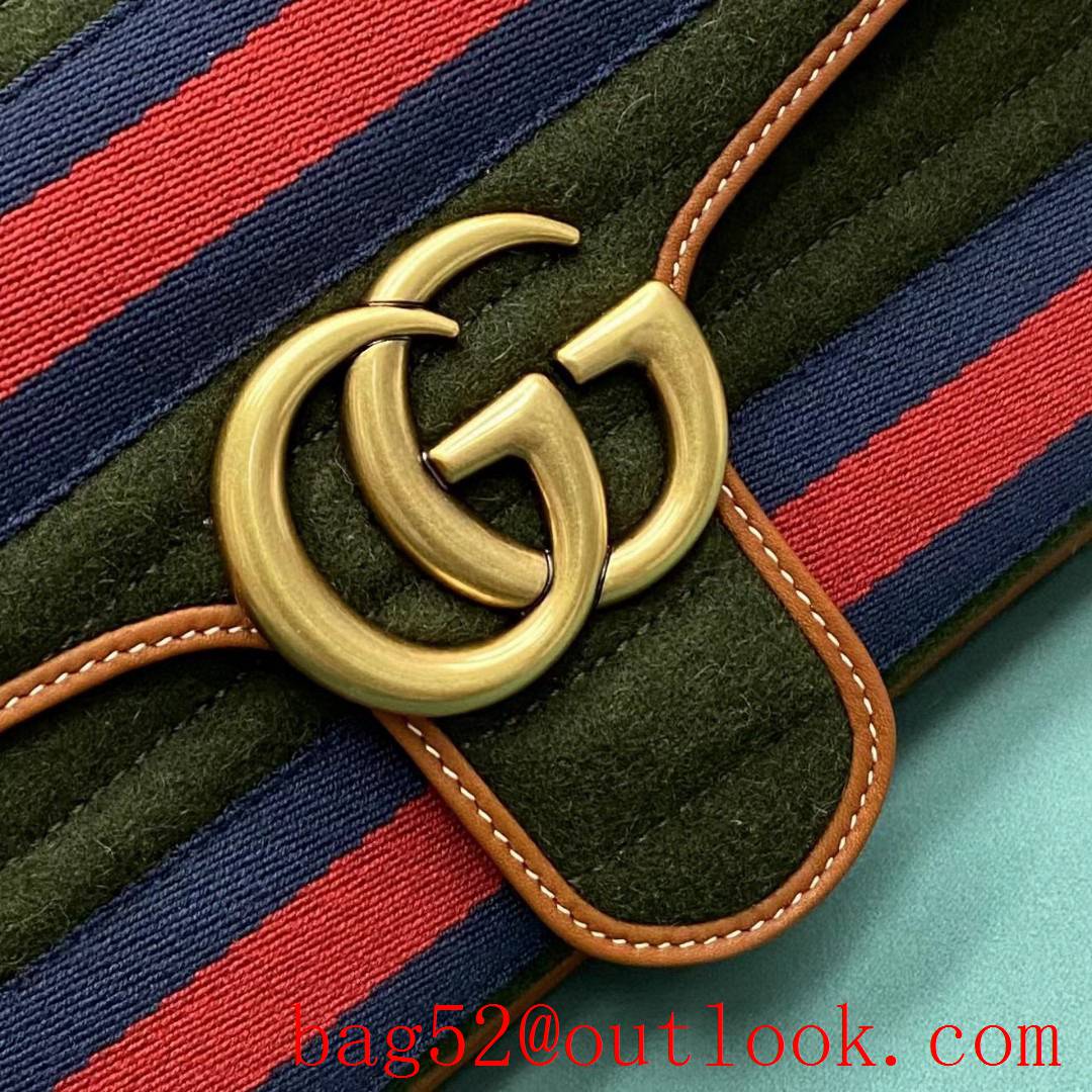 Gucci Marmont New color Original imported cloth lining with sheepskin red green shoulder handbag