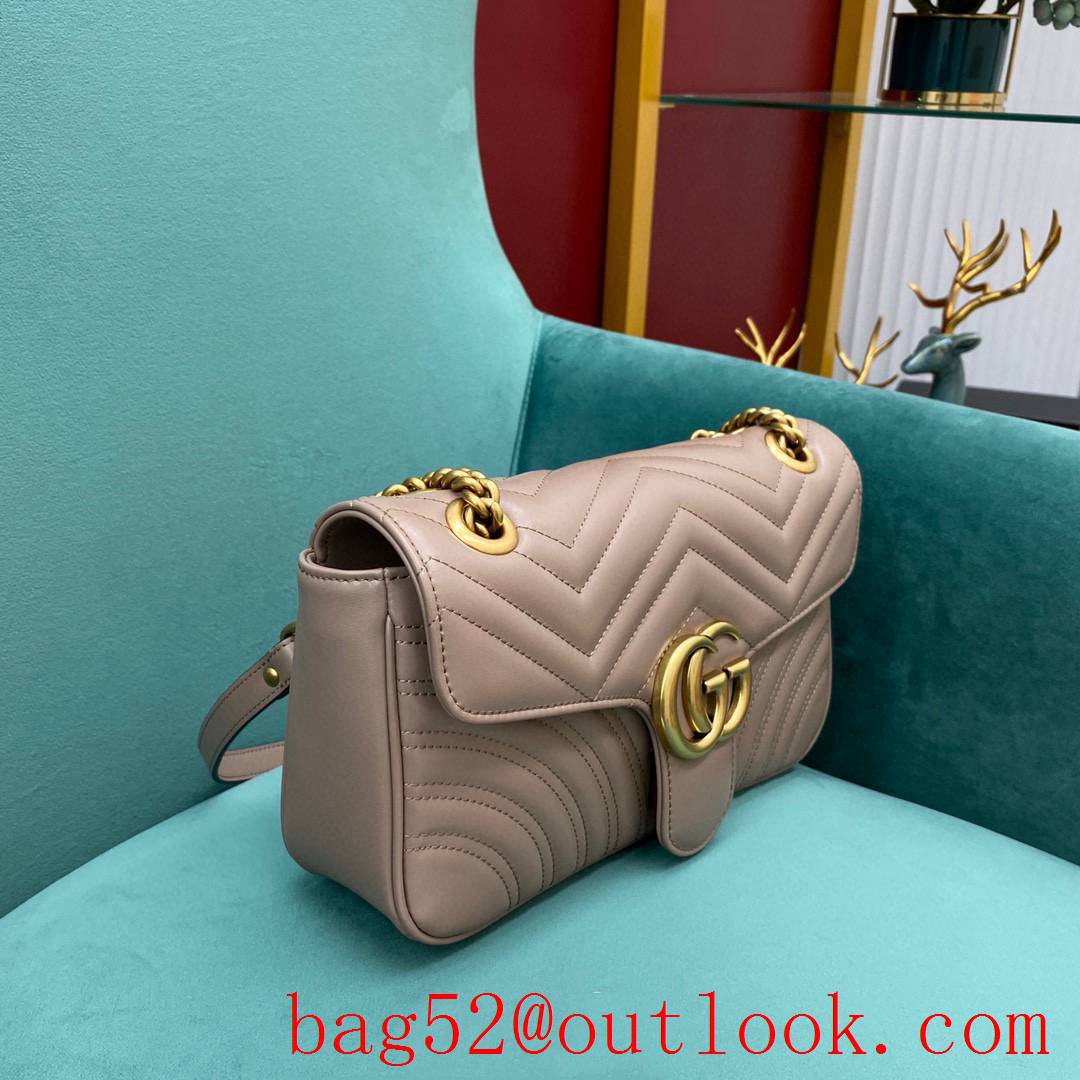 Gucci marmont medium original leather camel women's chain handbag