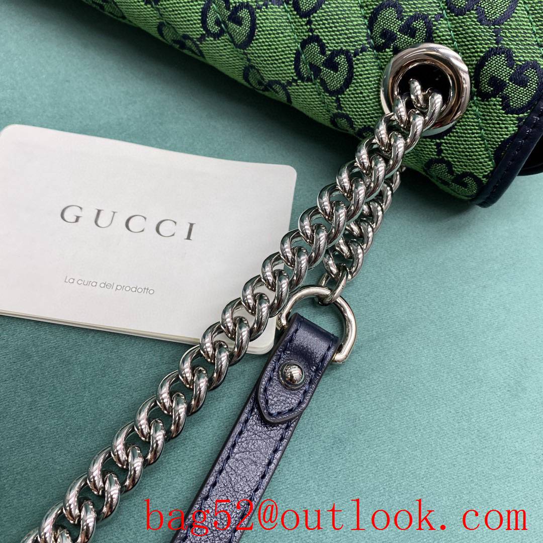 Gucci Multicolor medium Classic plaid mixed line connection green women's chain handbag